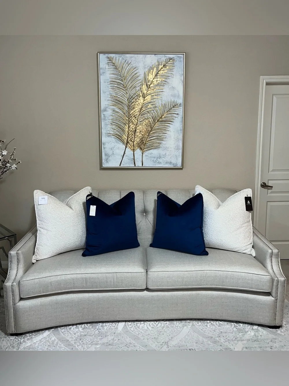 1-NWT CALLISTO HOME LUXURY BLUE VELVET DECORATIVE THROW PILLOW ( T1474F15)
